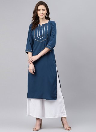 Morpeach  Embroidered Party Party Wear Kurti