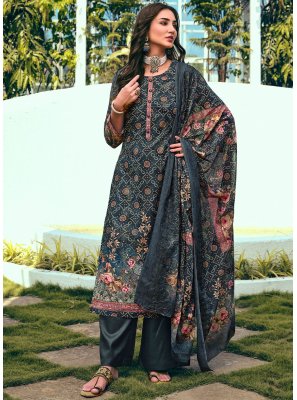Multi Colour Blended Cotton Sangeet Long Length Salwar Suit