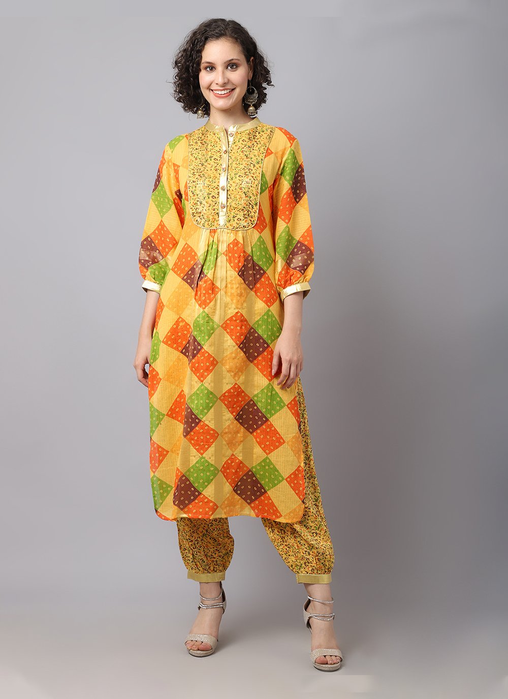 Buy Rayon Print Orange Navy Blue Color Fancy Stylish Kurti Design 1041  online at Womens Apparel Store