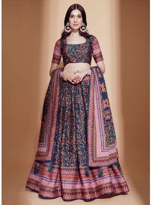 Multi Colour Chinon Trendy Lehenga Choli