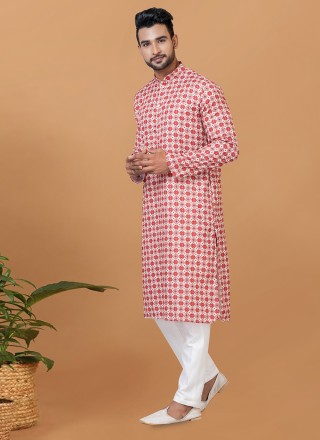 Multi Colour Cotton Kurta Pyjama