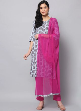 Multi Colour Cotton Print Work Salwar Suit