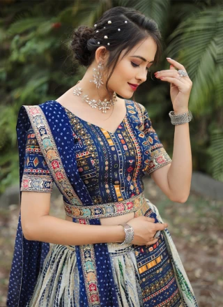 Multi Colour Cotton Sequins Trendy Lehenga Choli