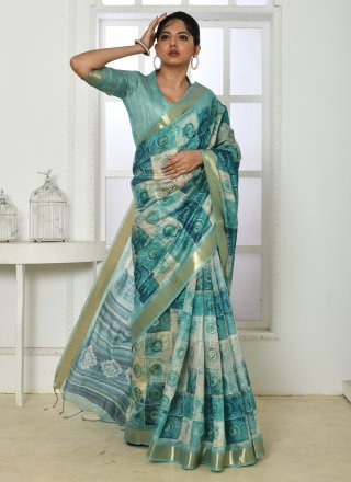 Multi Colour Cotton Silk Border Contemporary Style Saree