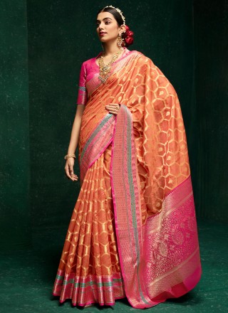 Multi Colour Cotton Silk Contemporary Saree