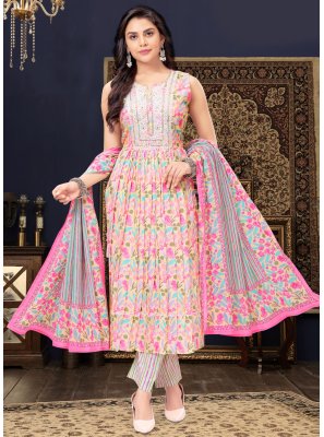 Multi Colour Cotton Silk Trendy Salwar Kameez