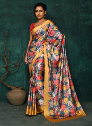 Buy IRAAH Women Black Digital Print Japan Satin Saree One Size Online at  Best Prices in India - JioMart.