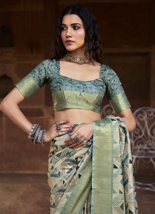 Multi Colour Handloom Silk Trendy Saree