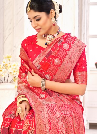 Multi Colour Jacquard Work Engagement Classic Saree