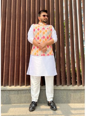Multi Colour Mehndi Cotton Nehru Jackets