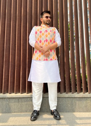 Multi Colour Mehndi Cotton Nehru Jackets