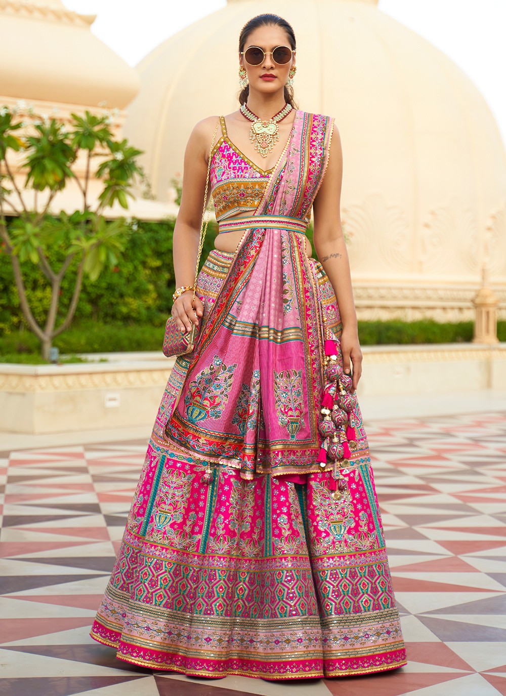 Multicolour lehenga outlet online