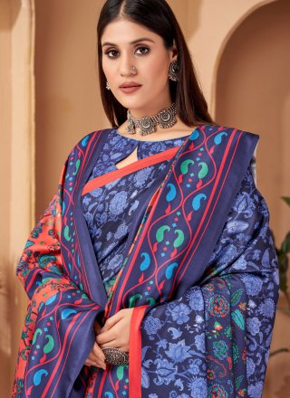 Multi Colour Pashmina Classic Sari with