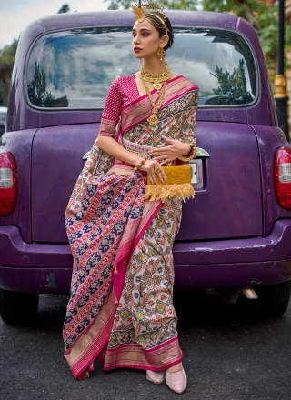 Multi Colour Patola Print Contemporary Saree