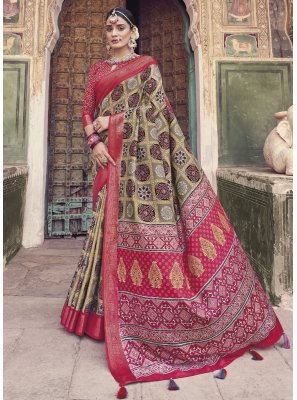Multi Colour Patola Print Trendy Saree