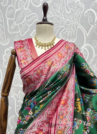 Multi Colour Silk Ceremonial Trendy Saree