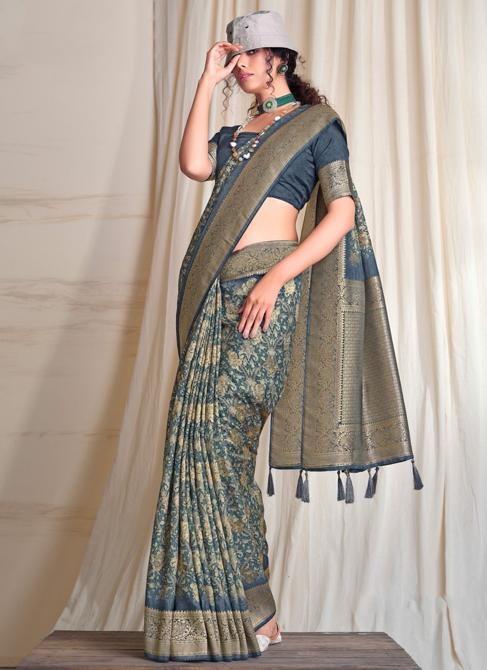 Specialised Multi Colour Silk Classic Sari