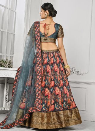 Multi Colour Silk Designer Lehenga Choli