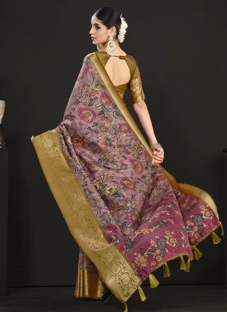 Tussar Silk Contemporary Saree In Multi Colour