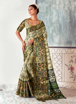 Tussar Silk Classic Sari In Multi Colour