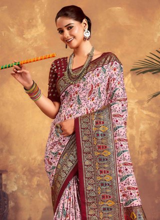 Multi Colour Weaving Ceremonial Contemporary Saree
