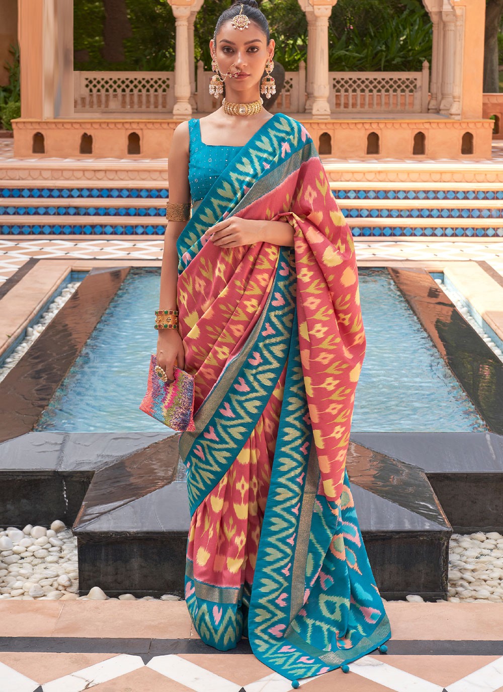 Buy Appealingly Printed Patola Silk Saree Festive Wear Online at Best Price  | Cbazaar