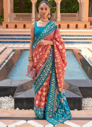Multi Colour Weaving Patola Silk  Trendy Saree