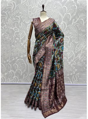 Multi Colour Weaving Silk Contemporary Saree