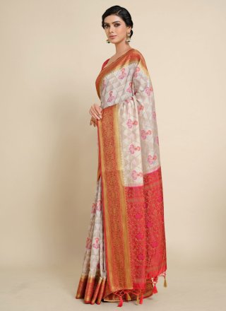 Multi Colour Zari Classic Saree