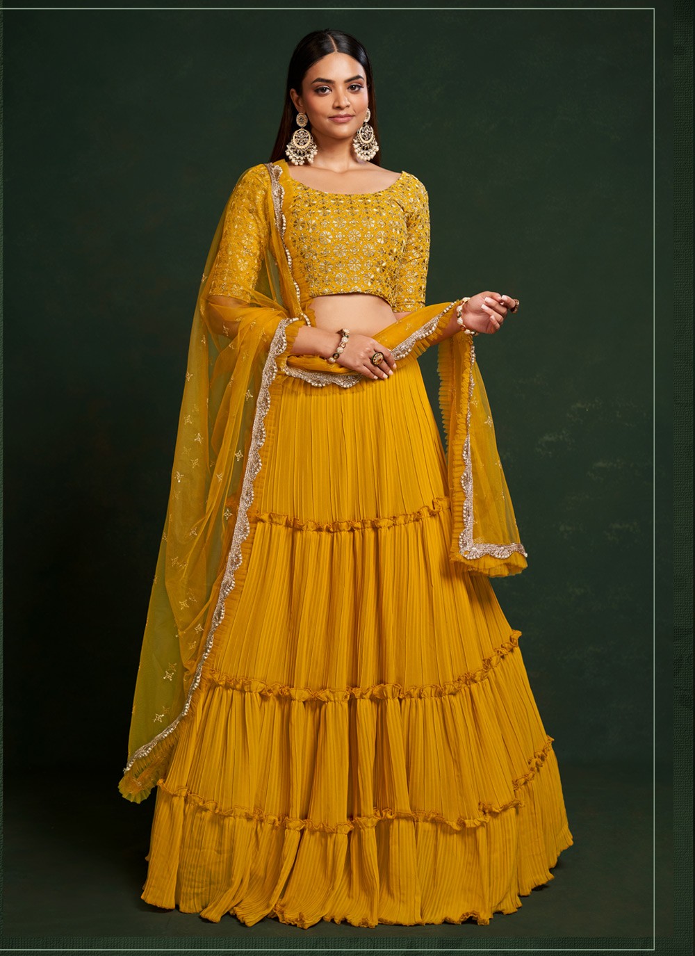 Buy Indian Mustard & Lavender & White & Navy Blue & Pista & Teal Color  Wedding Occasion Bridal Lehenga at Wholesale Price - Kloth Trend