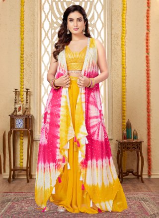 Musturd Yellow Glass Cotton Churidar Suit