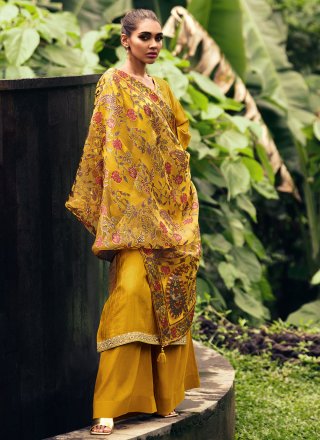 Mustard Muslin Salwar Suit