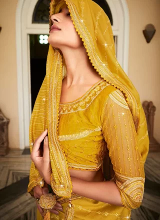 Mustard Silk Classic Sari with