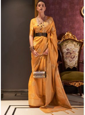 Mustard Wedding Designer Saree