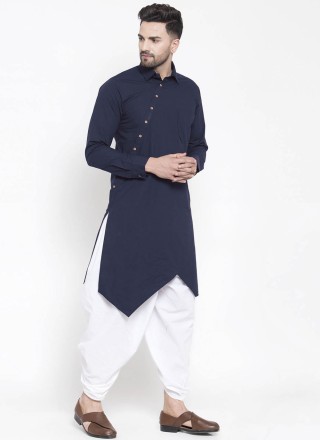 Navy Blue Buttons Ceremonial Indo Western