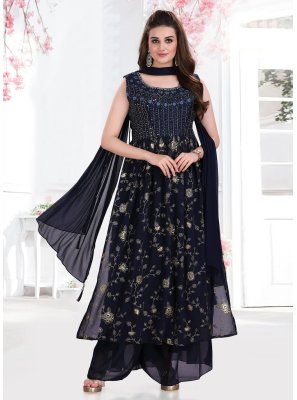 Navy Blue Party Palazzo Salwar Suit