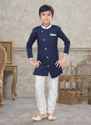 Navy Blue Thread Work Festival Indo Western Sherwani