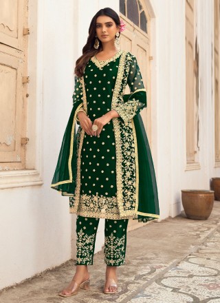 Shop Pink N Light Green Embroidered Jacket Style Gown Festive Wear Online  at Best Price | Cbazaar