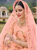 Net Gota Work Peach A Line Lehenga Choli