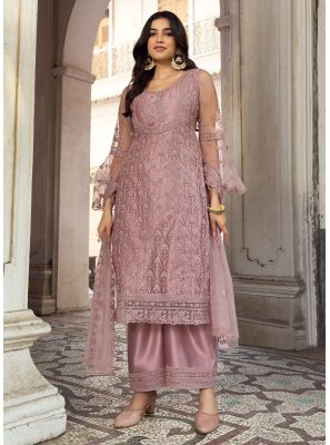 Net Lavender Pakistani Salwar Suit