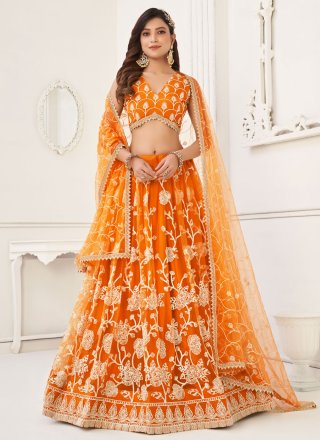 Buy Designer Lehenga Choli | Indian Lehengas Online Shopping UK: Orange