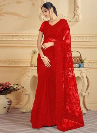 Net Red Trendy Saree