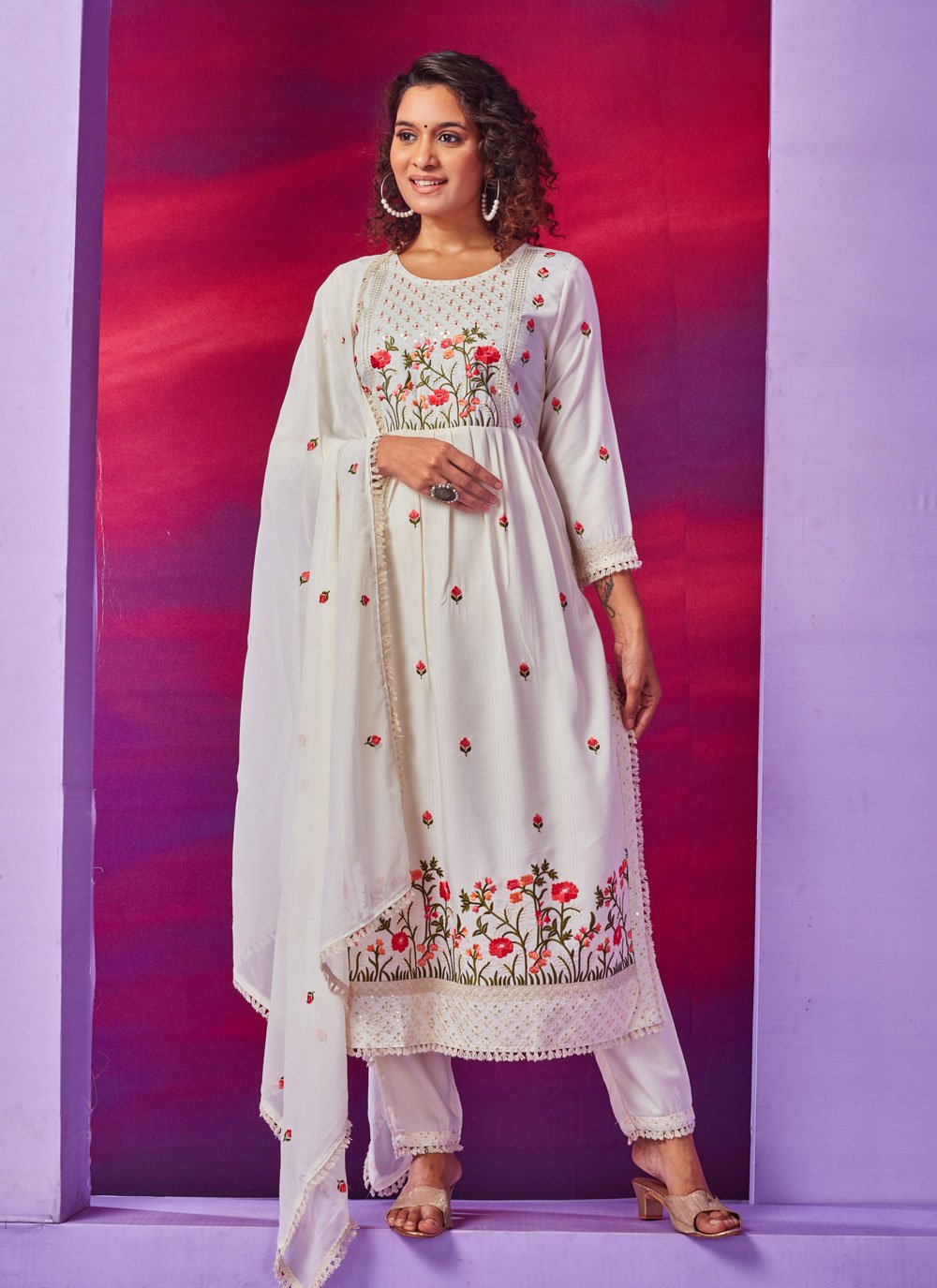 Off White Ceremonial Designer Salwar Suit