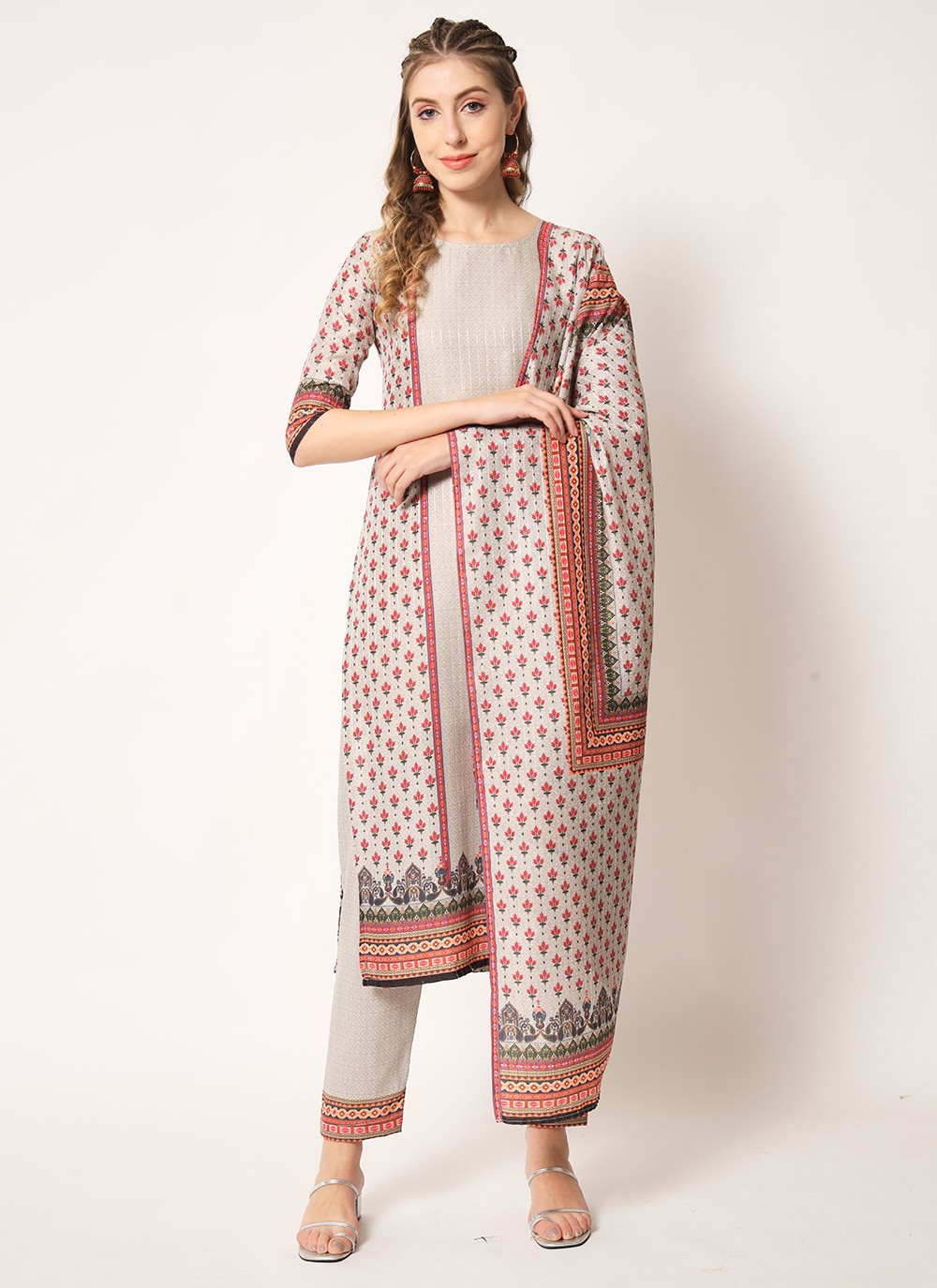 Off White Ceremonial Straight Salwar Suit buy online - Salwar Kameez