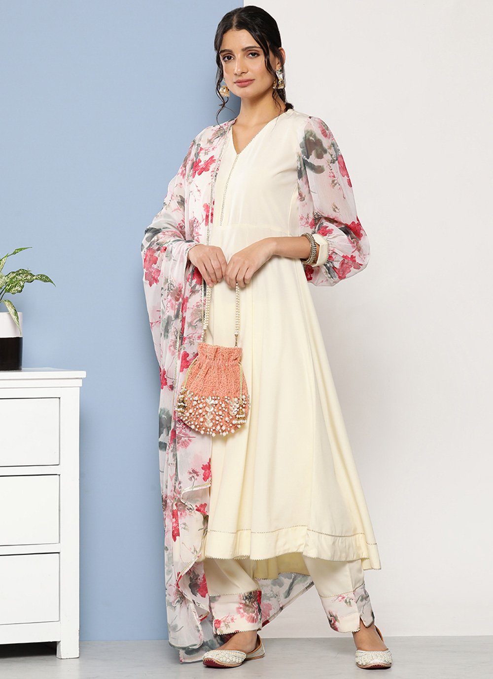 Buy Fabindia OffWhite Cotton Embroidered Kurti Skirt Set for Women Online   Tata CLiQ