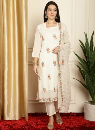 Off White Designer Salwar Suit