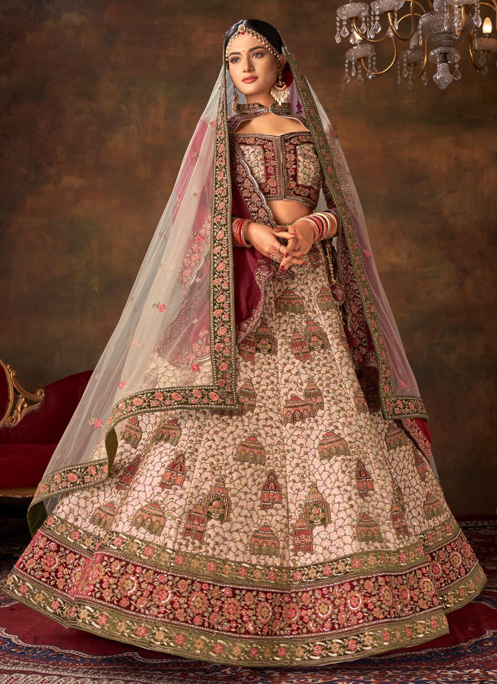 Beautiful Hand Embroidered Lehenga-Choli.  Indian bridal wear, Indian  bridal lehenga, Indian dresses