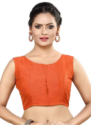 Orange Dupion Silk Blouse