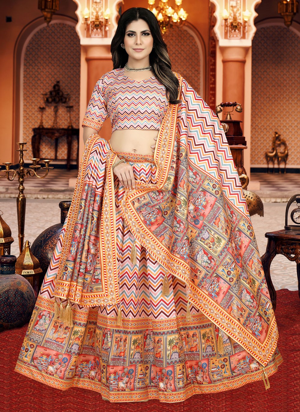 Buy Bollywood Model Grey embroidered designer lehenga choli in UK, USA and  Canada