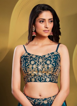 Organza Lehenga Choli in Teal
